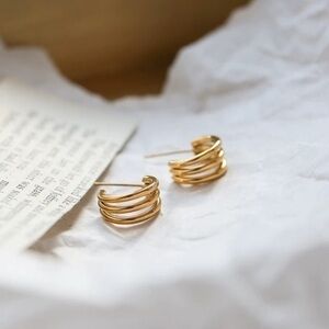 - 18K Gold Vermeil C-hoop Earrings